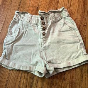 High waisted khaki shorts